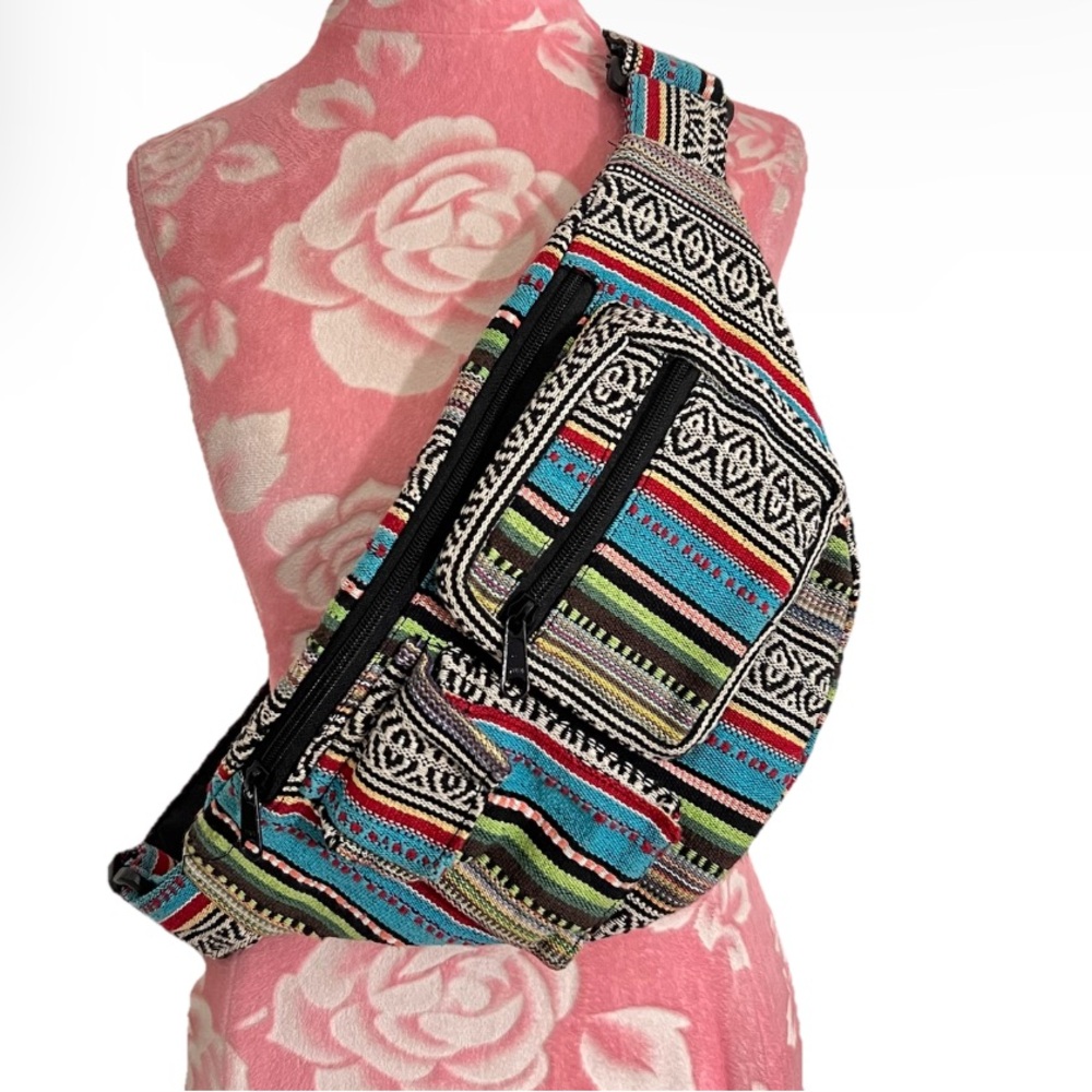 Lakhays Fanny Pack Cotton Nepal Crossbody/Messenger/Sling Bag Adjustable Hip